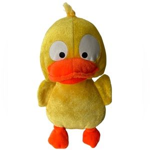 Ideal Toys Direct Duck Chick Plush Stuffed Animal Big Eyes Yellow Orange 8"